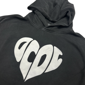 Black Puff Print Logo Hoodie