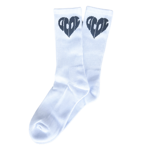 OCDC Heart Logo White Terry Socks