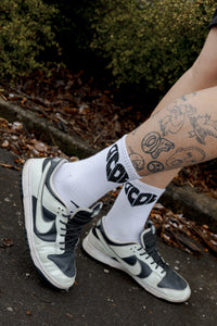 OCDC Heart Logo White Terry Socks